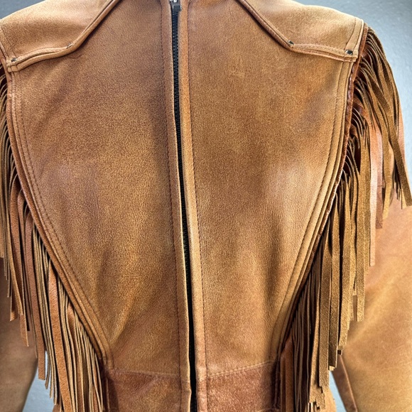 Wilsons Leather Tan Fringe Jacket - Picture 14 of 14